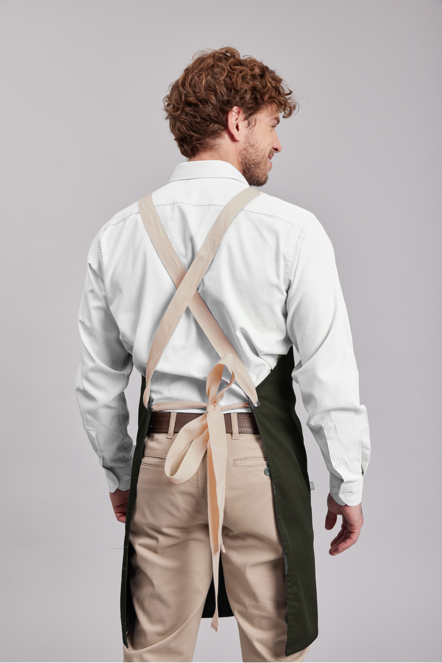 Delantal Pechera Bicolor Prime Chef Cairns Verde y Beige