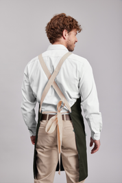 Delantal Pechera Bicolor Prime Chef Cairns Verde y Beige