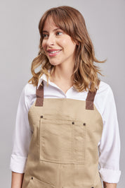 Delantal Pechera Bicolor Prime Chef Cairns Beige y Café