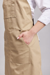 Delantal Pechera Bicolor Prime Chef Cairns Beige y Café