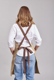 Delantal Pechera Bicolor Prime Chef Cairns Beige y Café