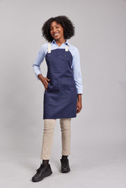 Delantal Pechera Bicolor Prime Chef Cairns Azul y Marfil