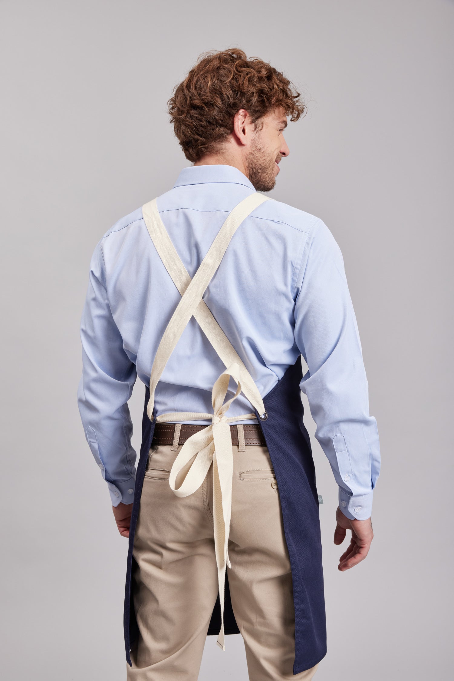 Delantal Pechera Bicolor Prime Chef Cairns Azul y Marfil