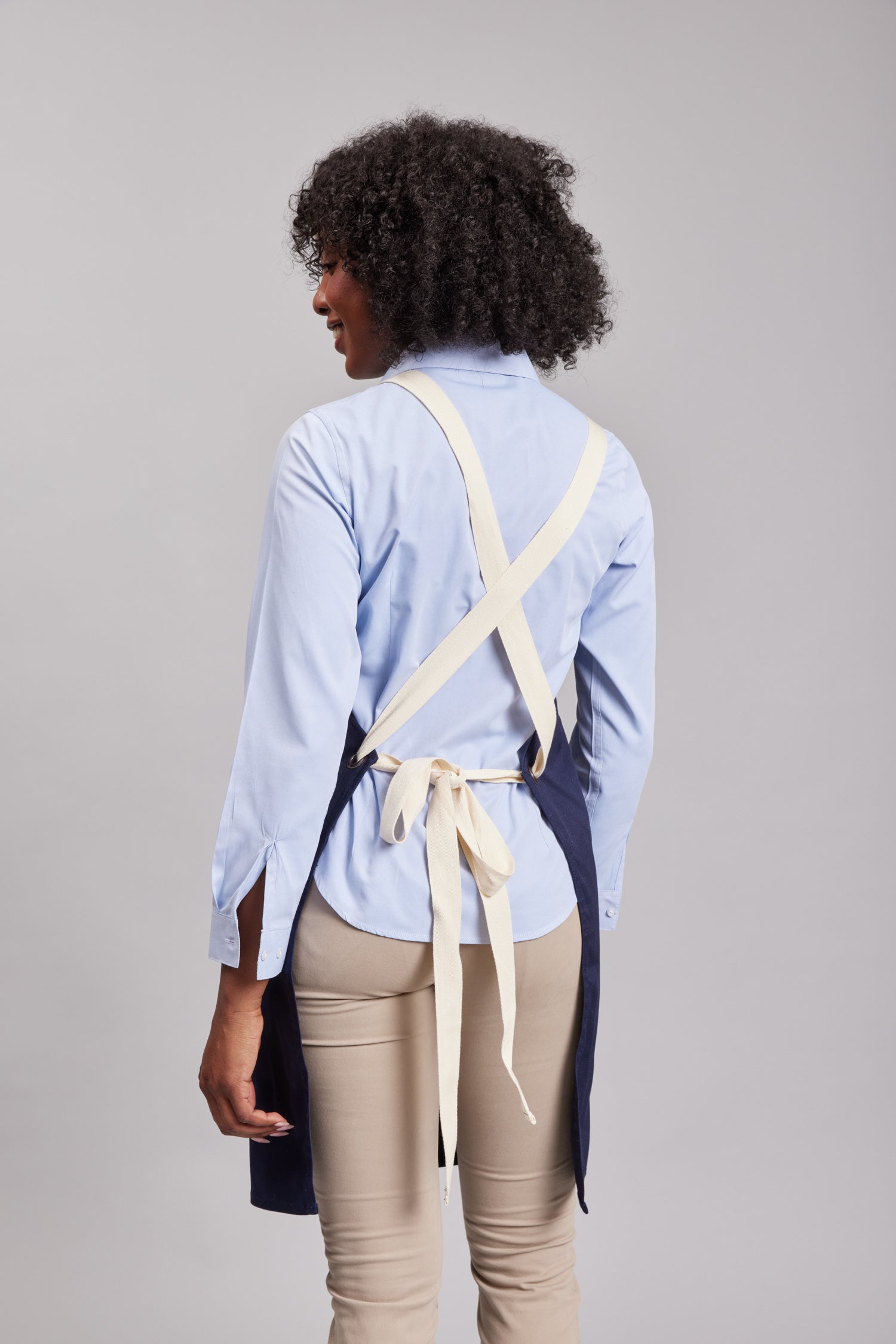 Delantal Pechera Bicolor Prime Chef Cairns Azul y Marfil