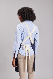 Delantal Pechera Bicolor Prime Chef Cairns Azul y Marfil