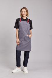 Delantal Pechera Bicolor Prime Chef Cairns Gris y Granate