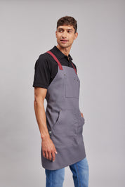 Delantal Pechera Bicolor Prime Chef Cairns Gris y Granate