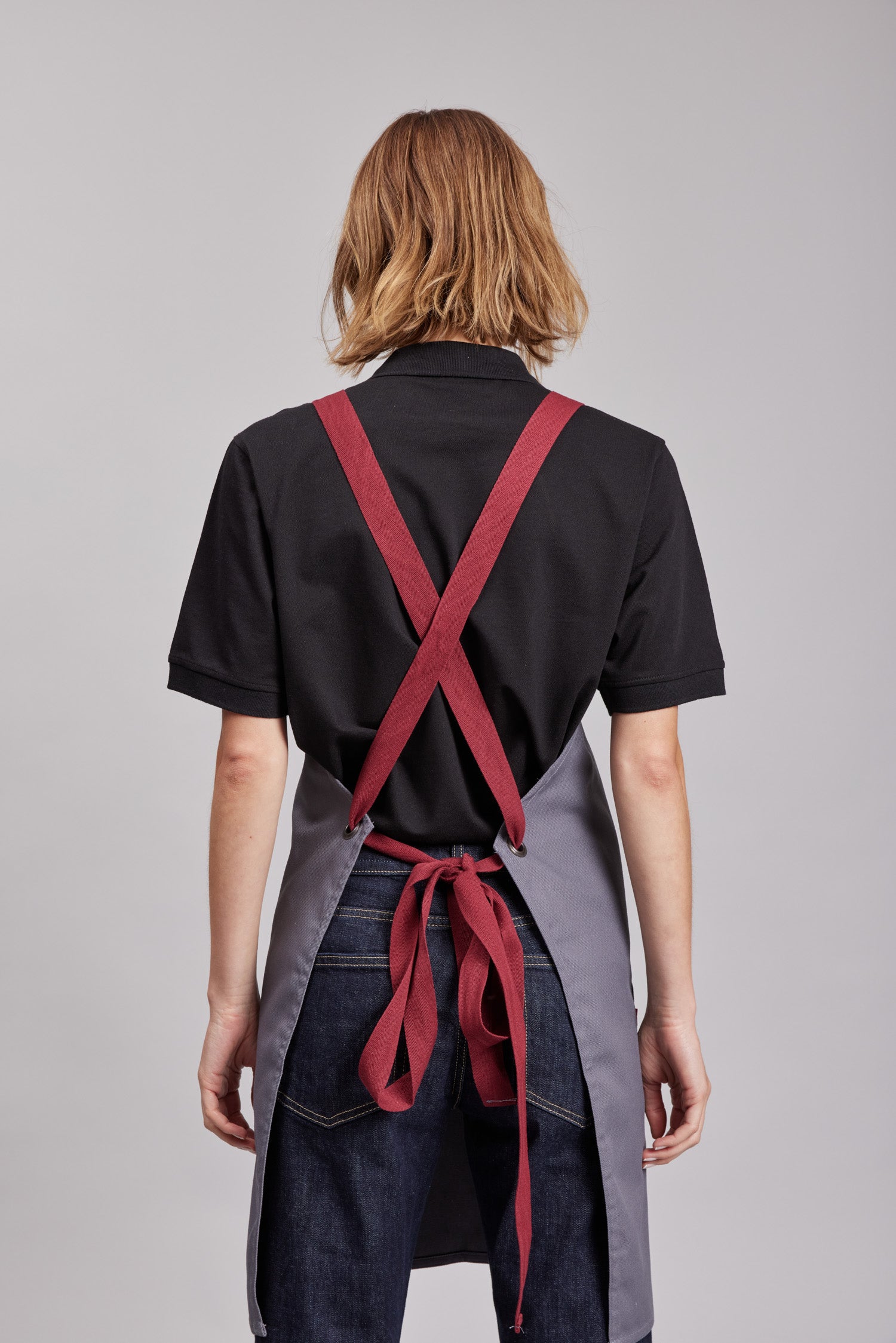 Delantal Pechera Bicolor Prime Chef Cairns Gris y Granate