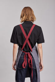 Delantal Pechera Bicolor Prime Chef Cairns Gris y Granate