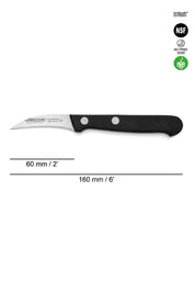 Cuchillo curvo o torneador premium Arcos 6cm Línea Universal