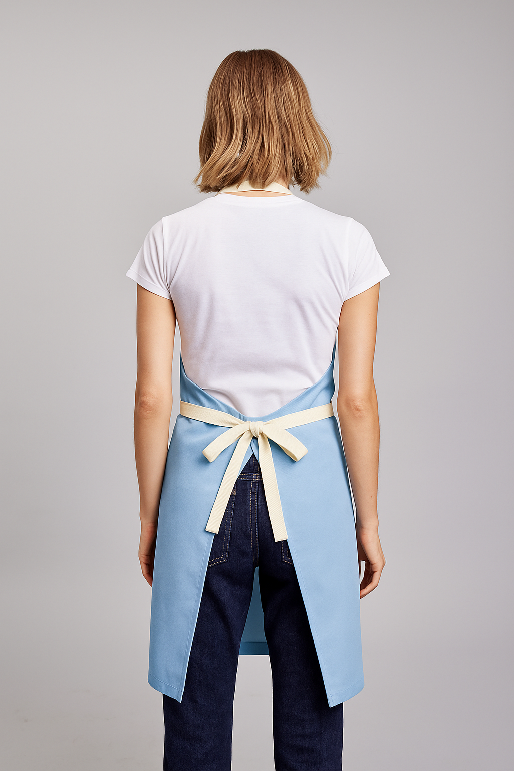 Delantal Pechera Bicolor Prime Chef Melbourne Celeste