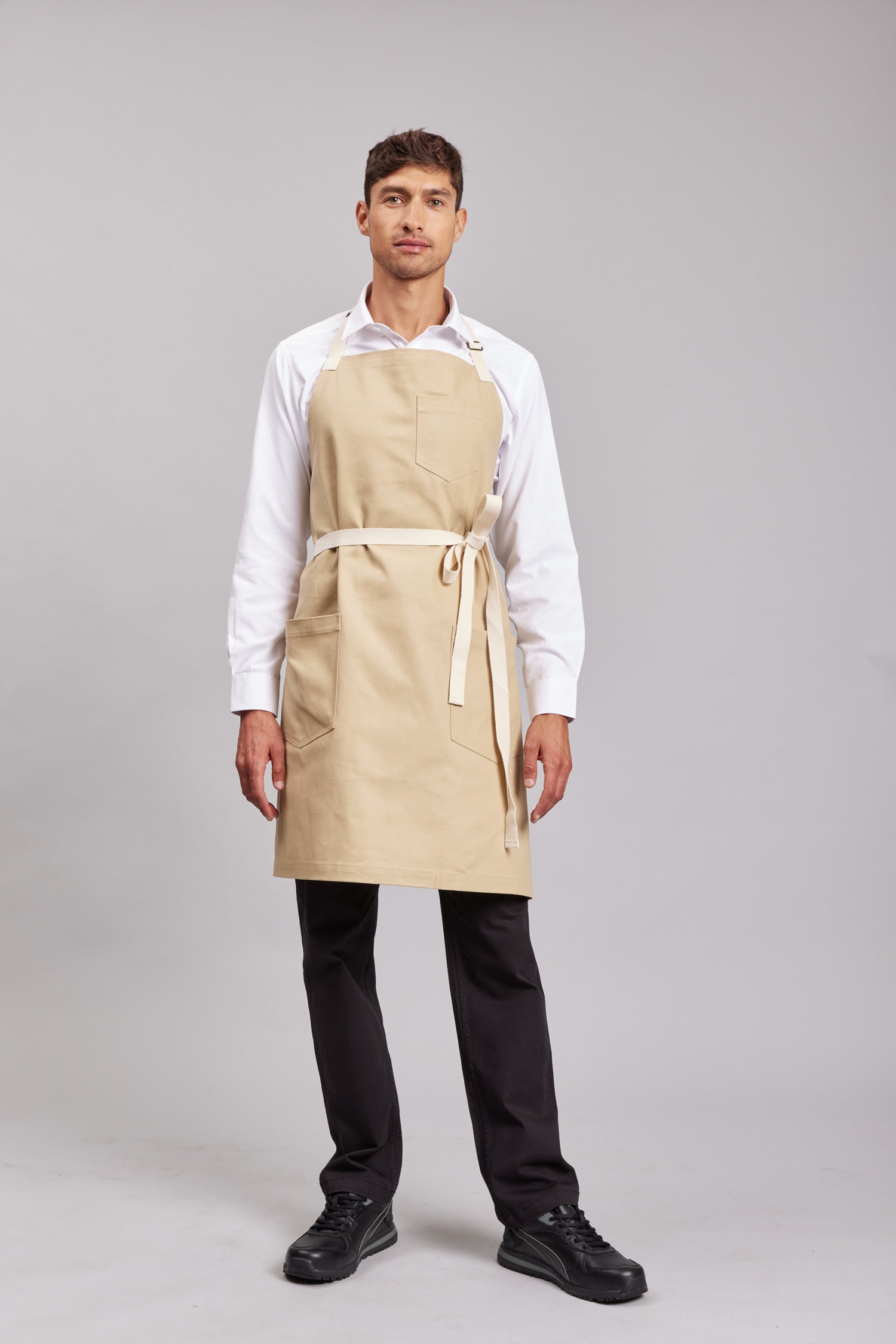 Delantal Pechera Bicolor Prime Chef Melbourne Light Beige