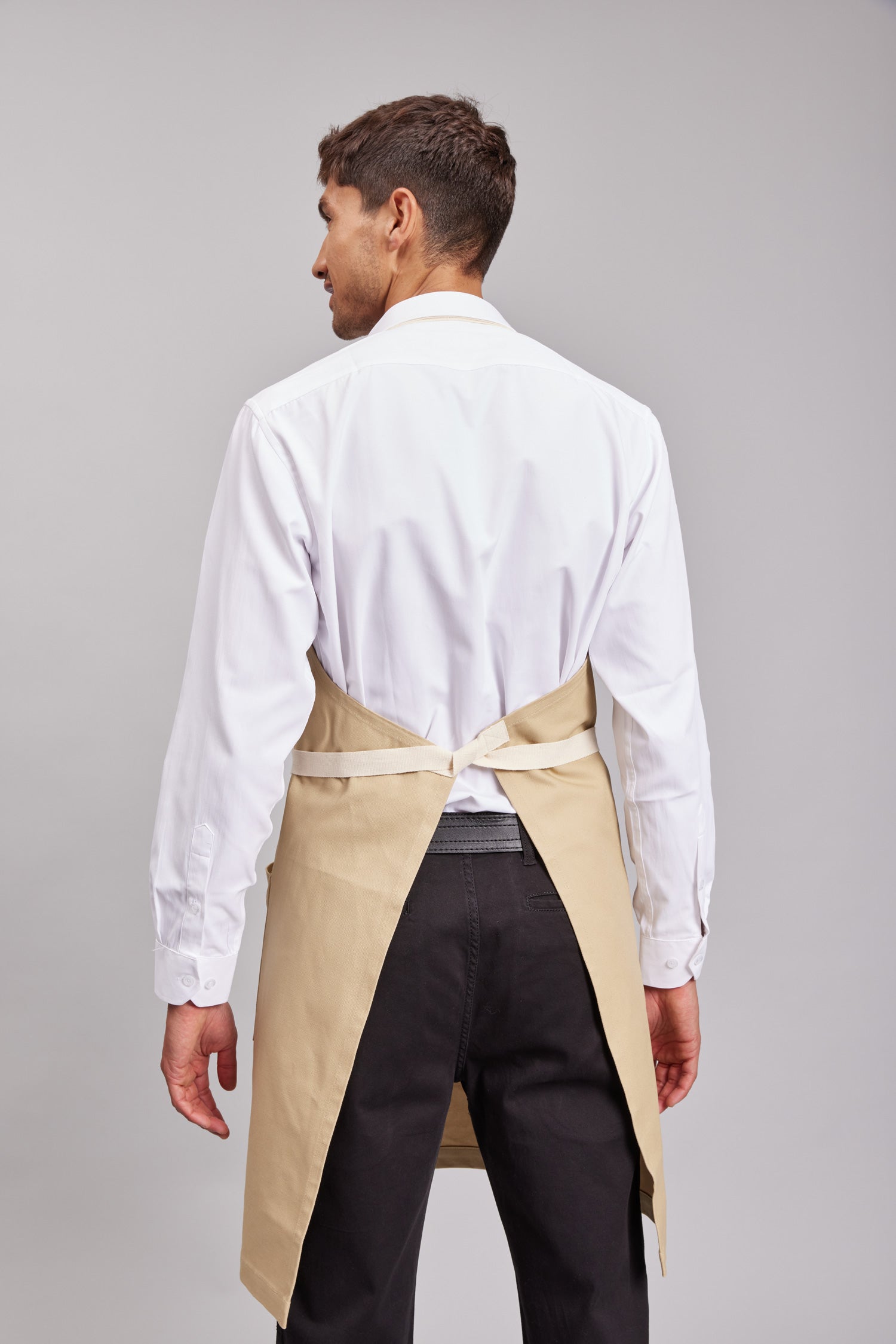 Delantal Pechera Bicolor Prime Chef Melbourne Light Beige